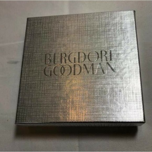 Bergdorf Goodman Logo Empty Box Silver Cardboard Gift 4" x 4" x 1" - Picture 4 of 6